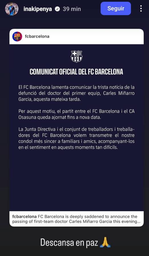 Jugadores del Barcelona, destrozados por la muerte del doctor Carles Miñarro: “aún no me lo creo”