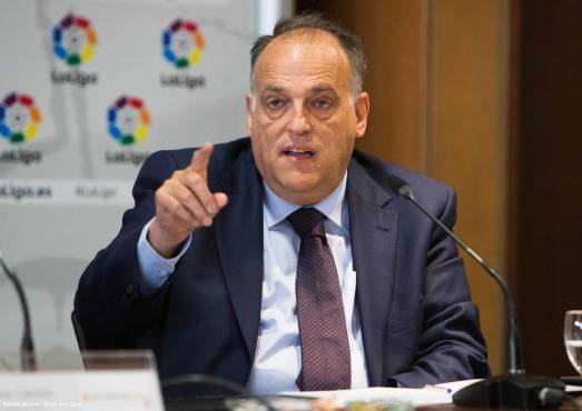 Javier Tebas, presidente de la Liga de España, en contra de los clubes-estado.