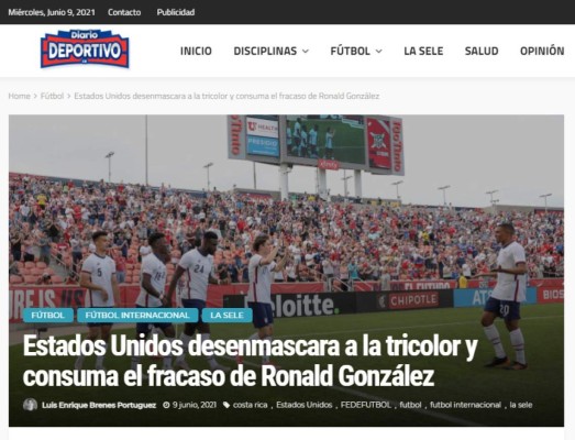 La prensa de Costa Rica explota contra su selección tras la goleada ante USA: 'Fuera todos, dan pena'