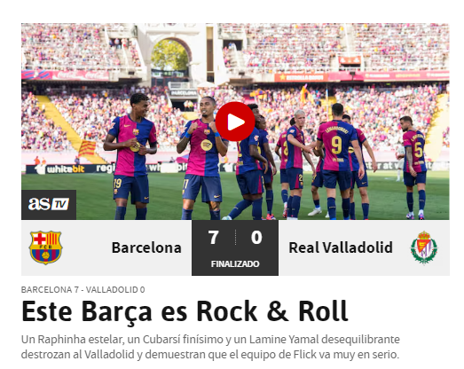 Barcelona propinó paliza y esto dice la prensa: “Pensaban que estábamos para descenso, pero somos los mejores y líderes”