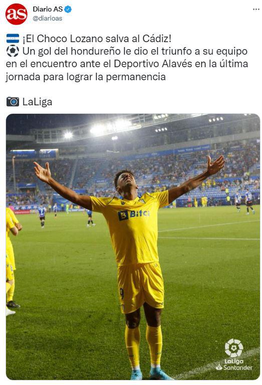¡Se rinden ante el Choco Lozano! La reacción de los medios y afición al gol del hondureño que salvó al Cádiz: “A sus pies”