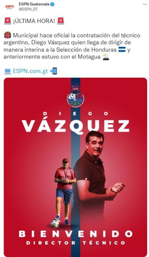 “Falta de ética y compromiso”: La dura reacción de la prensa luego de que Diego Vázquez dejara ‘plantado’ al Municipal por la selección de Honduras