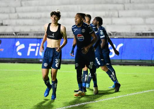 Mathías, el hombre gol de Motagua en el partido ante Victoria. Foto: Anibal Vásquez