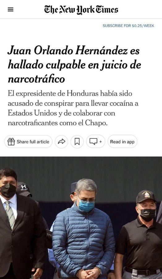 JOH le da la vuelta al mundo: prensa internacional estalla tras hallar culpable al expresidente de Honduras