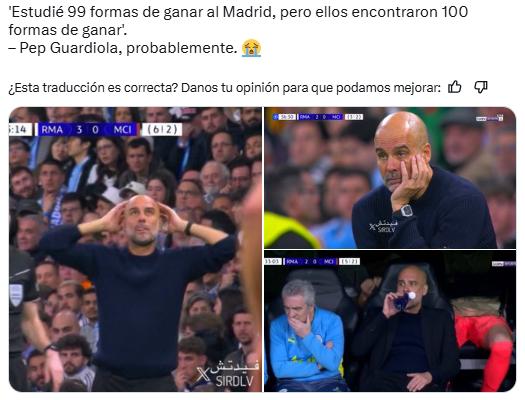 Real Madrid eliminó al City y estallaron los memes: burlas a Guardiola tras ser humillado por Mbappé