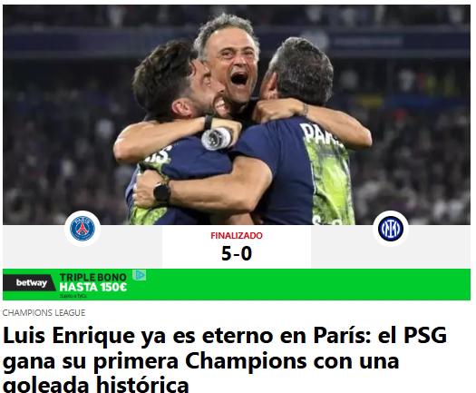 PSG ganó su primera Champions con una paliza y así reacciona la prensa: Qué suerte tuvo el Barcelona de quedar eliminado