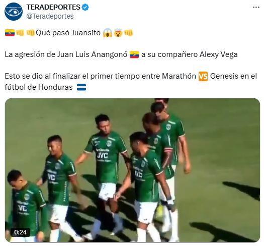 Anangonó agredió a Alexy Vega y la fuerte reacción de la prensa: piden severo castigo y quitarle la capitanía en Marathón