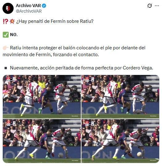 La roja para Lamine y el penal que pidió el Rayo en la victoria del Barcelona; Joan García montó un show en el Camp Nou