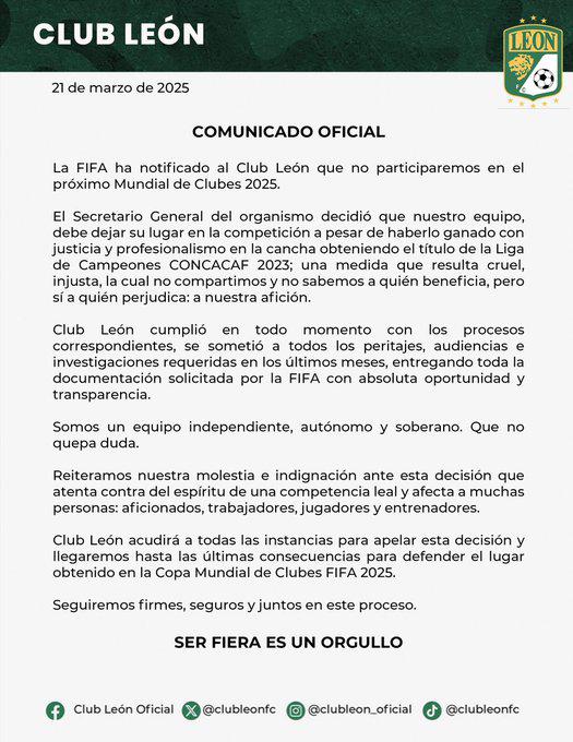 Dos de Centroamérica: ¿Qué equipos pueden tomar el puesto de León el Mundial de Clubes tras el castigo de FIFA?