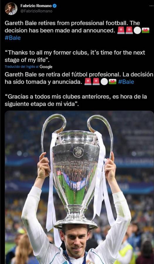 “Adiós leyenda”, “Lo ganó todo”: Prensa internacional se rinde ante el retiro de Gareth Bale