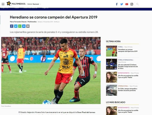 Lo que dicen los medios tras el título de Herediano ante Alajuelense