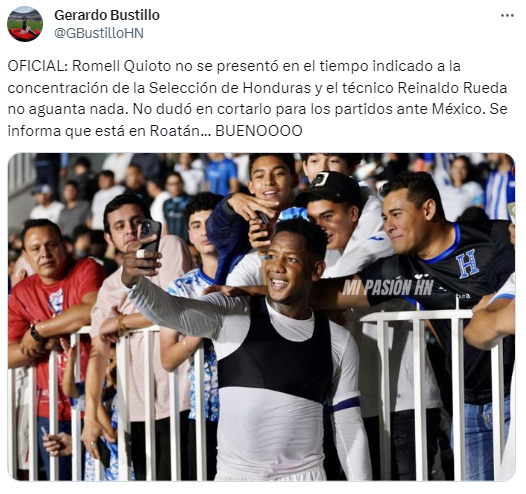 Quioto fue dado de baja en la convocatoria de Honduras y esto dicen los periodistas: “Rueda no anda chineando a nadie”