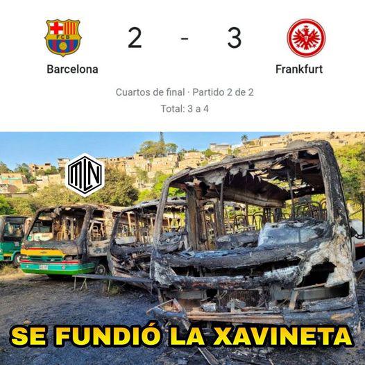 Barcelona fue eliminado de la Europa League por el Frankfurt y los memes destrozan a Xavi Hernández