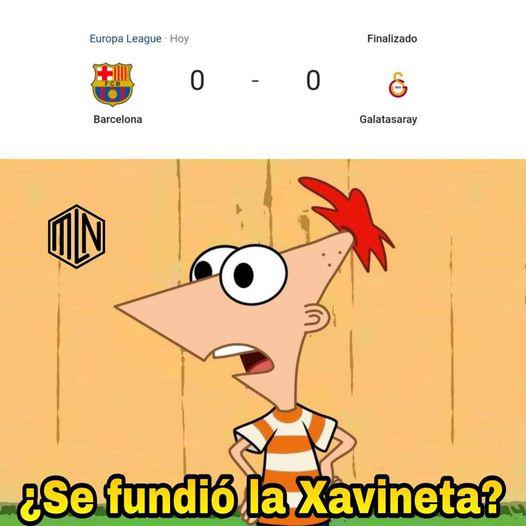 Se ríen de la “xavineta”: Los memes no perdonan al Barcelona tras empatar en la Europa League con Galatasaray