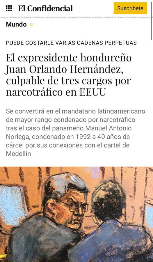 JOH le da la vuelta al mundo: prensa internacional estalla tras hallar culpable al expresidente de Honduras