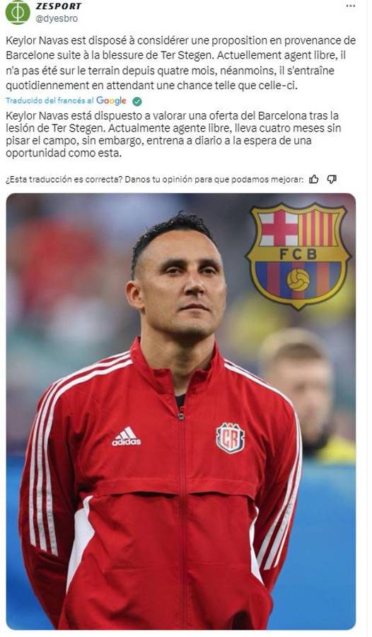 “Dispuesto a traicionar a Real Madrid” y “se deja querer”: Keylor Navas interesa al Barcelona y así reaccionó la prensa