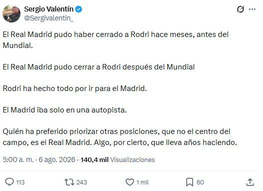 Estaba hecho: el motivo por el que Rodri rechazó al Madrid por el Barça