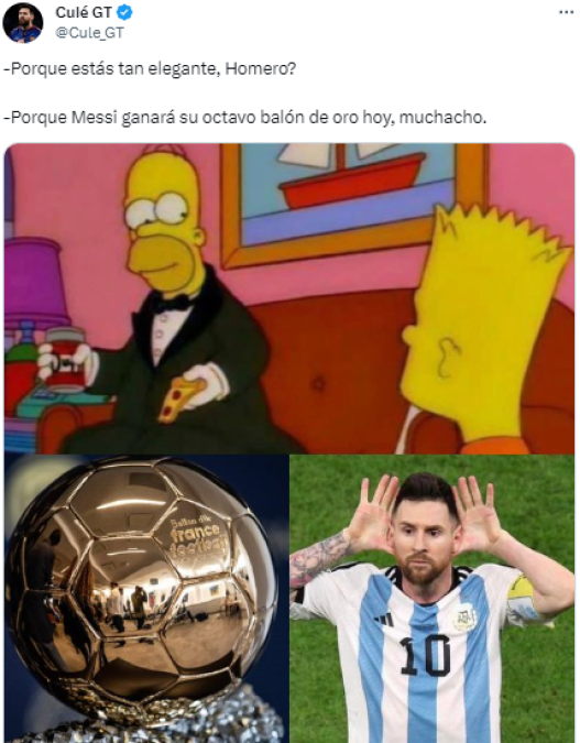 No se olvidaron de Cristiano Ronaldo: Así fueron los jocosos memes de Messi en la gala del balón de Oro 2023