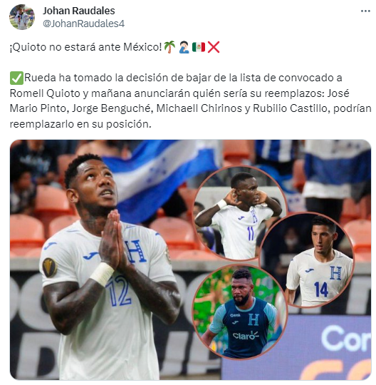 Quioto fue dado de baja en la convocatoria de Honduras y esto dicen los periodistas: “Rueda no anda chineando a nadie”
