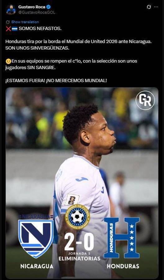 Vergonzoso, Somos el hazmerreír: señalan al culpable de la caída de Honduras ante Nicaragua en la Eliminatoria