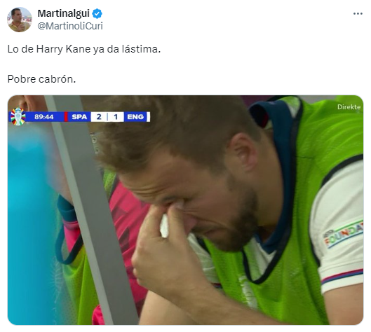 Eurocopa 2024: memes destrozan a Harry Kane por la derrota de Inglaterra ante España en la final