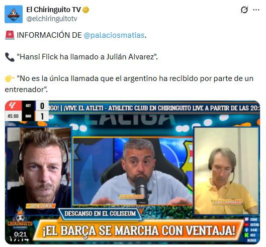 Hansi Flick desea ficharlo y ya lo llamó para que vaya al Barça: ¿Quieres venir a jugar en mi equipo?