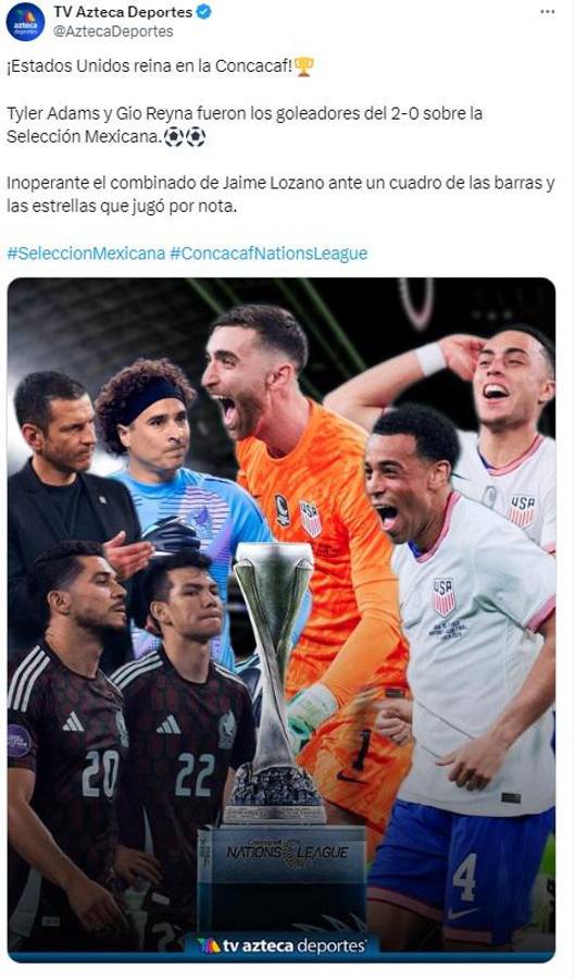 Faitelson señala los culpables: lo que dice la prensa de México luego de caer ante Estados Unidos en Liga de Naciones