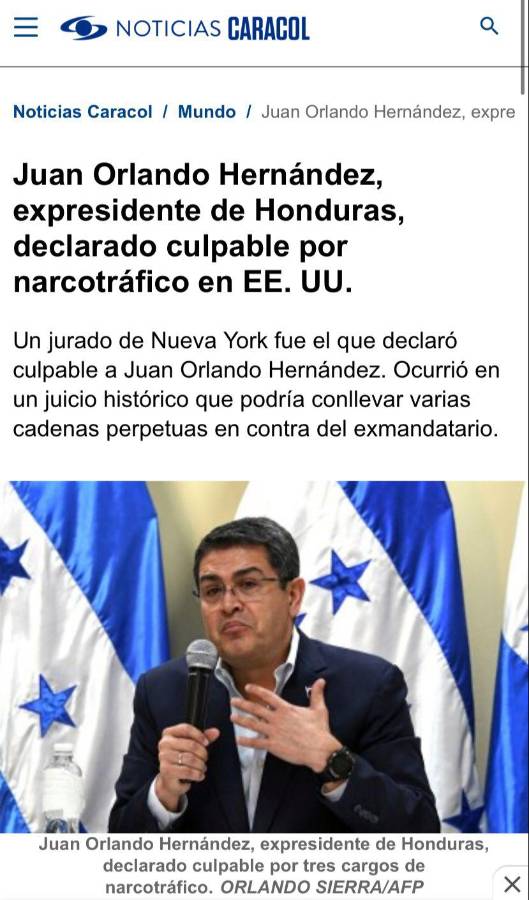 JOH le da la vuelta al mundo: prensa internacional estalla tras hallar culpable al expresidente de Honduras