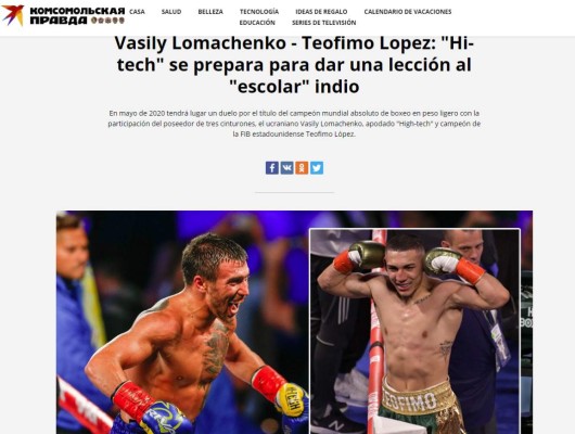 Tildan de 'indio' a Teófimo: Lo que dicen los medios internacionales sobre la pelea Lomachenko-López