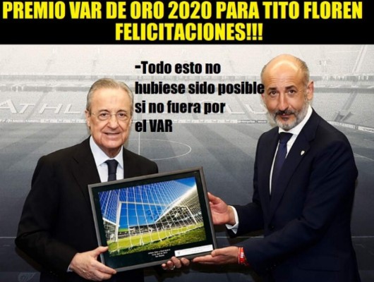 Florentino, el VAR y Barcelona, protagonistas de los memes tras el sufrido triunfo del Real Madrid contra el Athletic&nbsp;&nbsp;