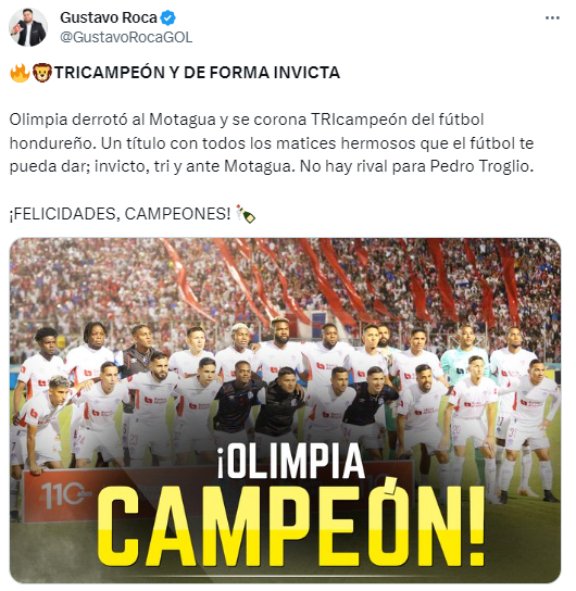 Rendidos ante el León: periodistas reaccionan por el título invicto de Olimpia y esto dicen sobre Motagua
