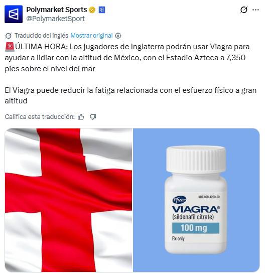 Inglaterra usará Viagra para enfrentar a México en el Azteca: el motivo