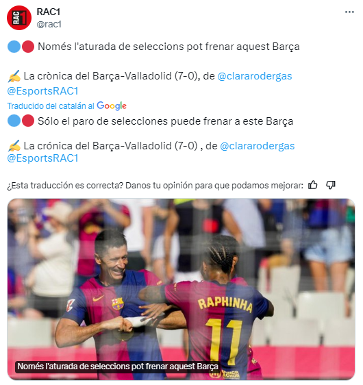 Barcelona propinó paliza y esto dice la prensa: “Pensaban que estábamos para descenso, pero somos los mejores y líderes”