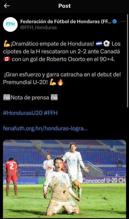 ”El mejor de Honduras”, “alma de la Selección”: Prensa se rinde ante Roberto Osorto tras ser héroe en el Premundial Sub-20
