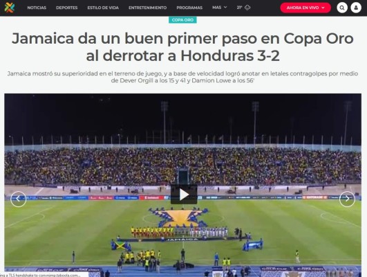Así ve la prensa internacional la derrota de Honduras ante Jamaica en Copa Oro