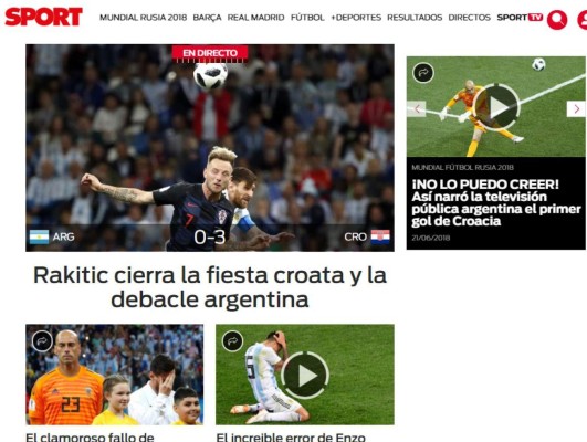 Prensa mundial cataloga de 'ridículo' derrota de Argentina ante Croacia