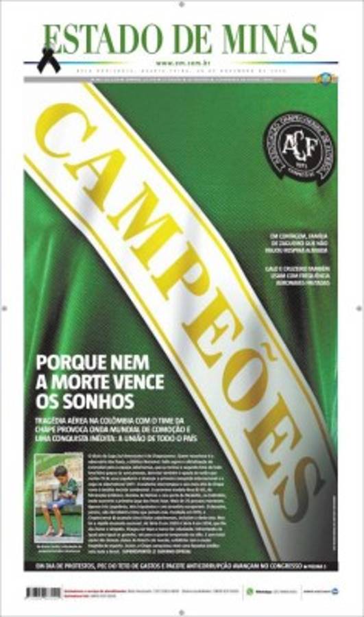 PORTADAS: ¡El mundo llora la tragedia aérea del Chapecoense!
