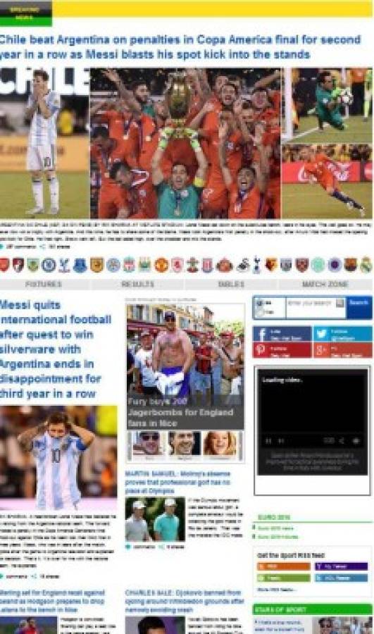 Prensa mundial impactada por el retiro de Messi de la selección