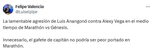 Anangonó agredió a Alexy Vega y la fuerte reacción de la prensa: piden severo castigo y quitarle la capitanía en Marathón