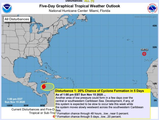Una nueva tormenta tropical se formaría tras el huracán Iota y entraría a Centroamérica