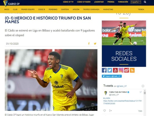 Esto dice la prensa de España sobre el triunfo de Cádiz con gran actuación del 'Choco' Lozano