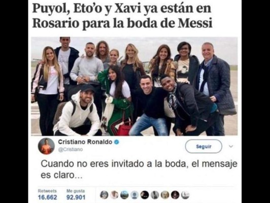 Los terribles memes de la boda de Messi y Antonella Rocuzzo