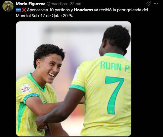 Debut humillante, Pudieron ser 10: lo que dice la prensa tras la goleada de Brasil a Honduras en el Mundial Sub-17
