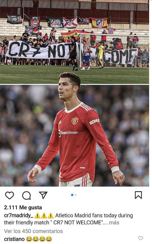 Cristiano Ronaldo sale al paso: La respuesta a la afición del Atlético de Madrid que rechaza su fichaje