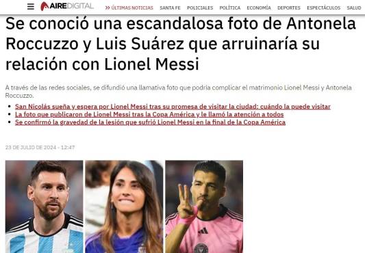 La polémica foto de Anotela Roccuzzo y Luis Suárez que ‘enfada’ a Messi: “Haciendo de Icardi y Wanda”