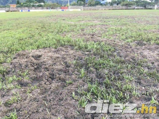 ¡POTRERO! Así de destrozada está la cancha del estadio de Tocoa