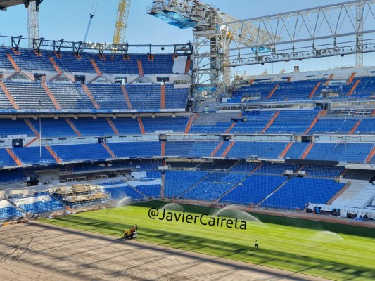 Reinstalan el césped: Así marcha la remodelación del Santiago Bernabéu, estadio del Real Madrid