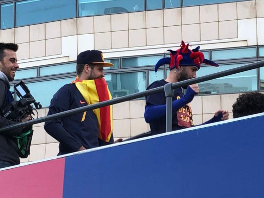 FOTOS: La gran celebración del FC Barcelona por el doblete en España