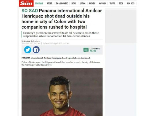 Así reaccionaron los medios por la muerte del jugador Amílcar Henríquez