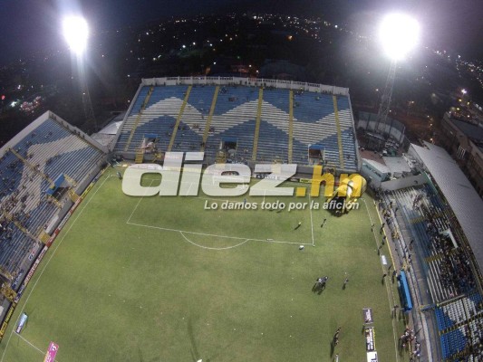 ¡A marcha forzada; así trabajan para pulir el estadio Morazán para el Honduras vs Costa Rica!